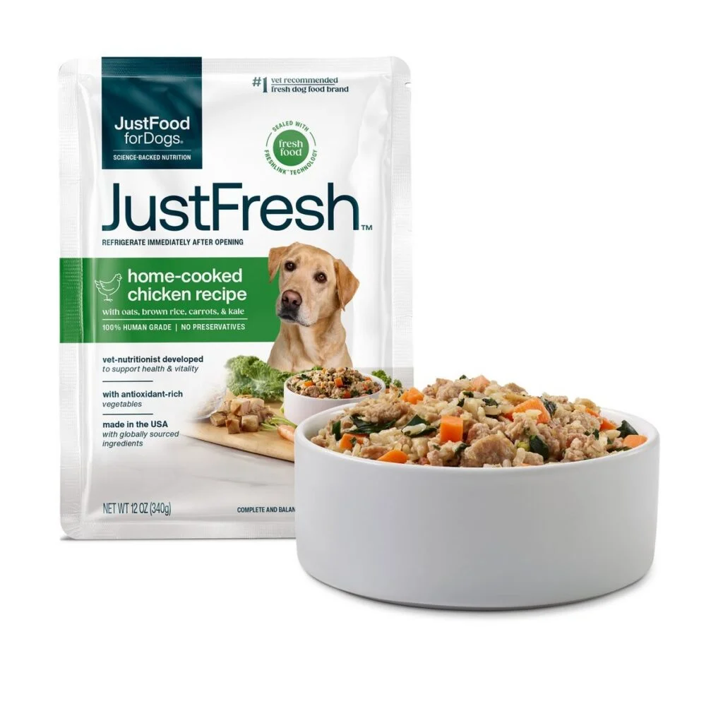 JustFoodForDogs JustFresh Home-Cooked Chicken shelf-stable pouch